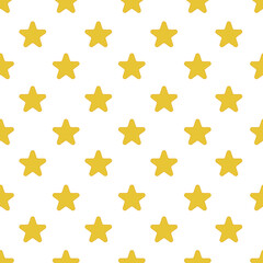 Cute star seamless pattern vector on isolated white background.