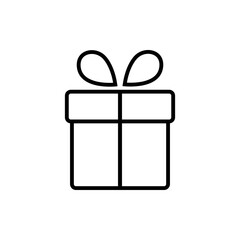 Illustration of gift box icon o background. Christmas gift icon illustration vector symbol. Present gift box icon. Package in gift wrap, vector eps 10 box icon