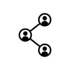 Social network icon, people network illustration