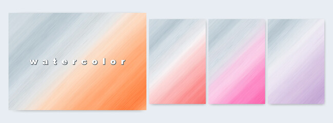Set of Abstract background design Bright colors watercolor gradients