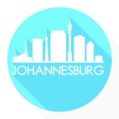 Johannesburg South Africa Flat Icon Skyline Silhouette Design City Vector Art Famous Buildings.