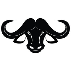Angry buffalo head, vector illustration
