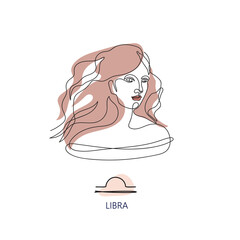 Zodiac sign Libra. The symbol of the astrological horoscope.