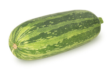 Fresh whole green vegetable marrow zucchini isolated on a white background.