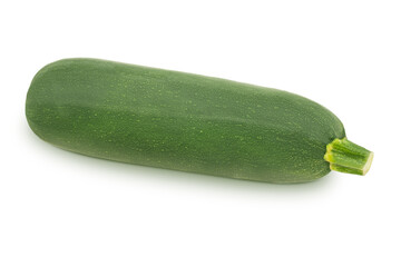 Fresh whole green vegetable marrow zucchini isolated on a white background.
