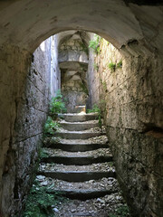 old stairs from a castle ruin