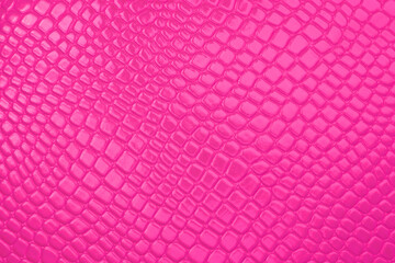 Pink Crocodile leather texture background.Alligator belly leather Used for sewing, making fashion bags