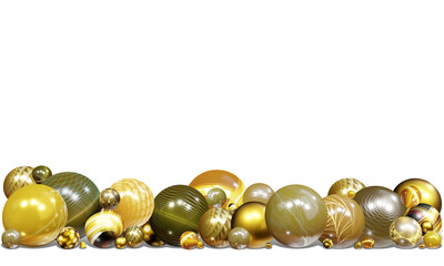 3d illustration background Shiny spheres and abstraction patterns, elements of flying balls, decorated with patterns of gold and glitter 3d colors  For designs and banners