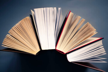 open book on a black background
