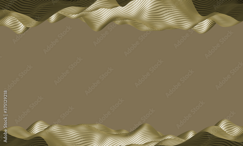 Poster 3d illustration particle wave wave wave point technology background poster design for websites and a