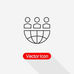 Global Partnership Business Icon Vector Illustration Eps10