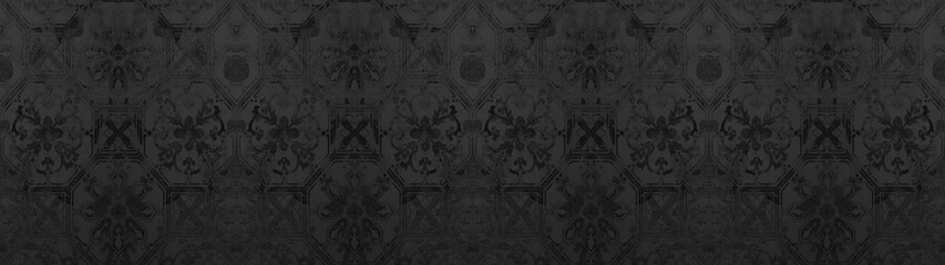 Seamless abstract mosaic black anthracite concrete stone cement wall texture, with geometric...