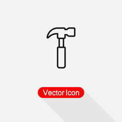 Hammer Icon, Carpenter Hammer Icon Vector Illustration Eps10