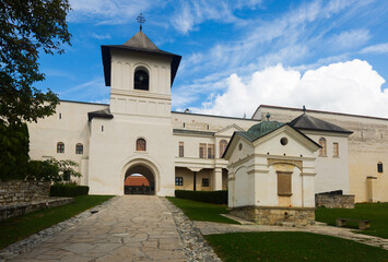 Entrance to ancient Horezu Monastery in town of Horezu, Wallachia, Romania