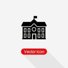 High School Building Icon Vector Illustration Eps10