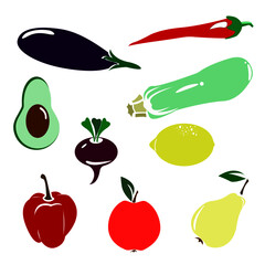 set of vegetables