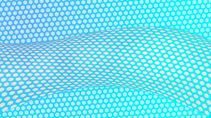 grey wave, hexagon pattern, technical background blue gradient with dots