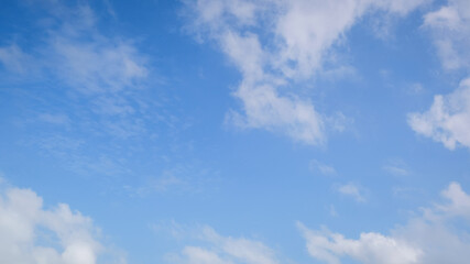 Blue sky with big white clouds. 