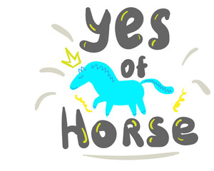 Yes, of course. blue painted horse, cute illustration