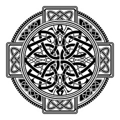 Ancient pagan Scandinavian sacred symbols and ornaments - Celtic cross, knot, a symbol of the Druids, Triskele, Odin's Horn