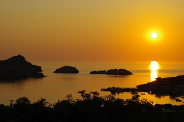 Lever de soleil sur Lindos