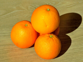 Nice fresh oranges on the sun