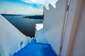 escalera azul