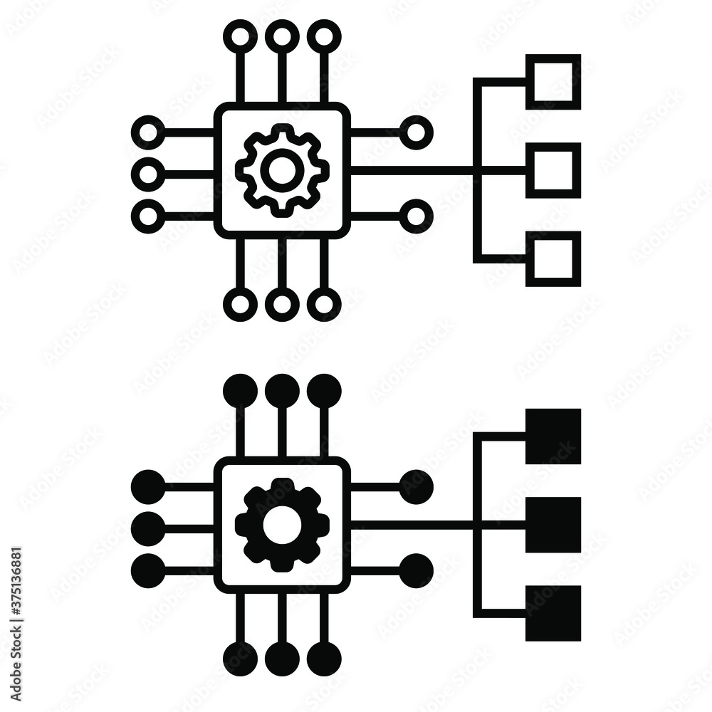 Poster clustering icon vector set. artificial illustration sign collection. communication symbol.