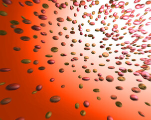 はじける水滴の3Dの背景