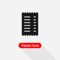 Paper Check Receipt Icon Vector Illustration Eps10