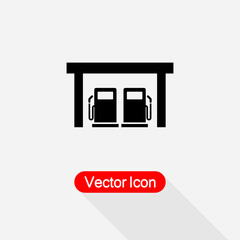 Petrol Station Icon, Fuel Station Icon Vector Illustration Eps10