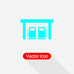 Petrol Station Icon, Fuel Station Icon Vector Illustration Eps10