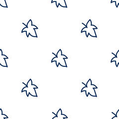 Seamless pattern with grapes in blue and white colors. Dark pattern on a light background with doodles for printing on fabrics, paper, packaging. Vector