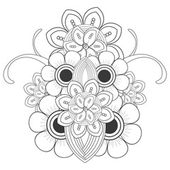 Abstract Flower for coloring book. coloring book for adult