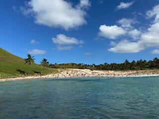 Plage d'Anakena à l'île de Pâques