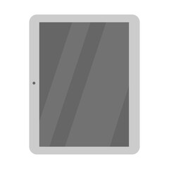 Tablet vector icon in silver isolated on white background. Image of a mobile device in flat style. Eps 10