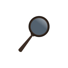 traditional magnifying glass drawing in black color, vector