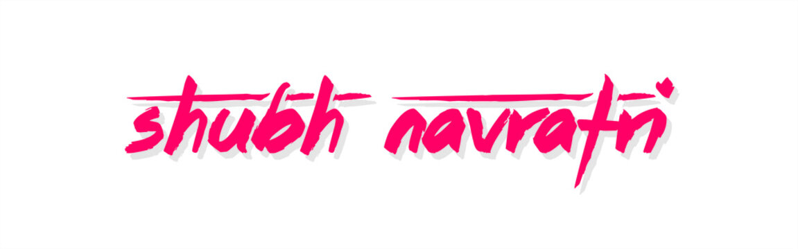 Happy Navratri or Shubh Navratri Banner on White Background - Indian Festival