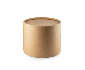 Brown paper tubes packaging mockup isolated on white background with clipping path