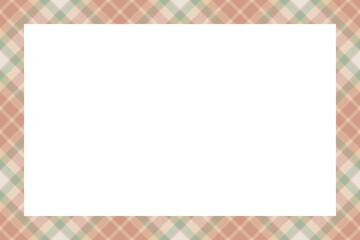 Vintage frame vector. Scottish border pattern retro style. Tartan plaid ornament.