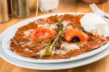 Turkish Traditional iskender kebap or doner kebab