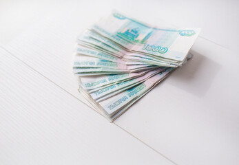 a picture of bills money russian rubels