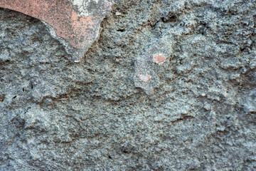 Concrete ruined wall.Rough texture of cement.