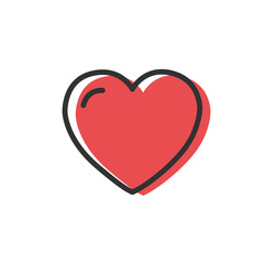 Heart isolated on a white background. Love concept. Valentine's Day. Vector illustration

