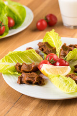 Traditional Turkish Raw Meat. ( Cig Kofte ) Turkish food.