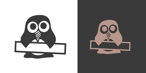 Penguin. Logo, Element logo. Black and white penguin and penguin with shadows and colors. polar Vector.penguin vector icon logo cartoon character fish salmon illustration doodle 7