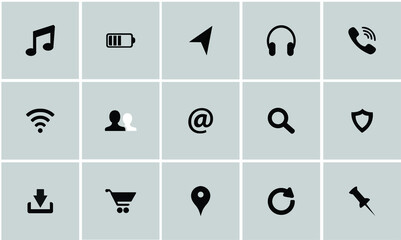 Set of 15 computer icons