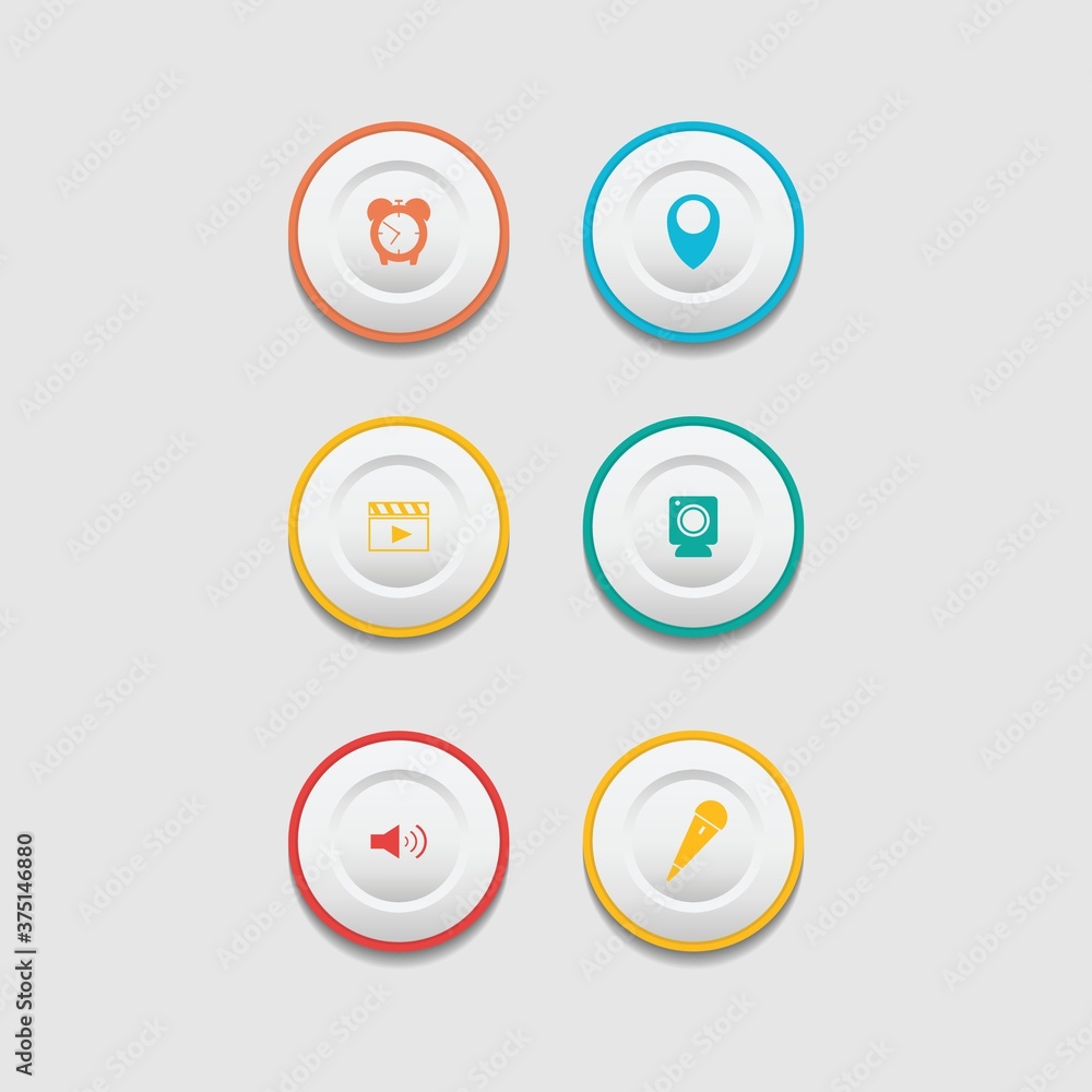 Poster circle web design button collection