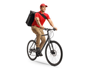Food delivery guy riding a bicycle