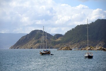 two sailboats on the Cies Island